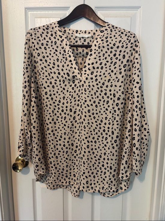 Lush Tops - Animal Print Leopard V-Neck Blouse - Women Tops 2X